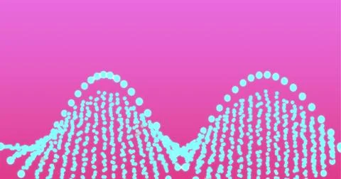 Composition of glowing blue dna strand on pink background Illustrazione stock