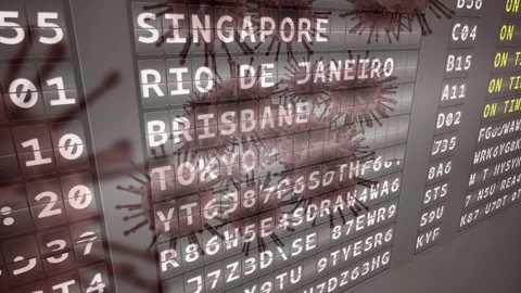 Composition of grey and red angular virus cells over binary coding processing Stock Footage 327279111