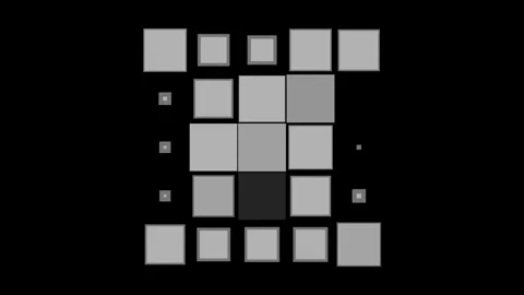 Composition of grey squares in mosaic shape on black background, 库存影片 284464406