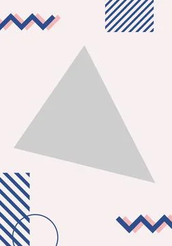Composition of grey triangle and geometric shapes and patterns on pale pink 스톡 일러스트