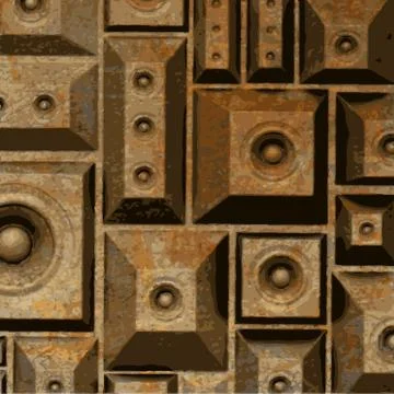 Composition grunge old rusty speaker sound system Stock Illustration