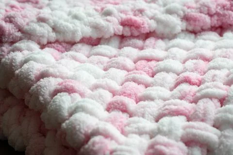 Composition with hand-knitted plaid, the concept Stock Photos