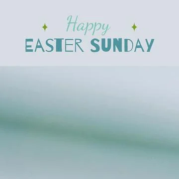 Composition of happy easter sunday text on blue background with copy space Stock Illustration
