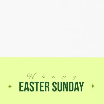 Composition of happy easter sunday text on white and yellow background with copy Illustrazione stock