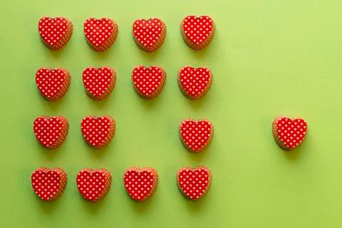 Composition of heart shape valentine cupcake metallic container Stock Photos