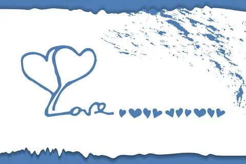 A composition of hearts. A declaration of love, created on a scrap of scratched イラスト素材