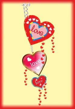 Composition with hearts Stock Illustration