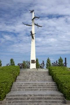 The composition The Height of national Memory in the complex Sambek Heights Stock Photos