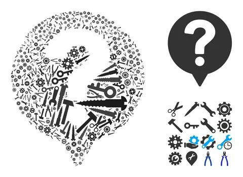 Composition Help Balloon of Service Tools Stock Illustration