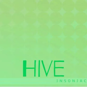 Composition of hive insoniac text over pattern on green background 스톡 일러스트