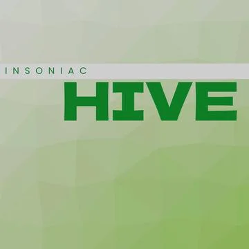 Composition of hive insoniac text over pattern on green background Ilustración de archivo