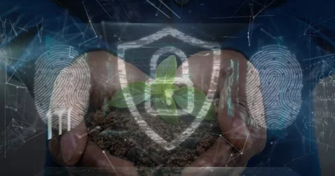 Composition of hooded hacker with covid cell and security breach warning message Stock Footage 328587862