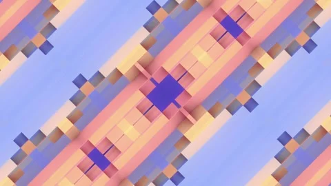 Composition of horizontal stripes in isometric form. 3d rendering loop animation Stock Footage 309291996