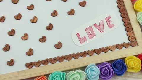 Composition with an inscription love Stock Footage 87863355