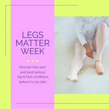 Composition of legs matter week text with caucasian ballet dancer Fotos de archivo