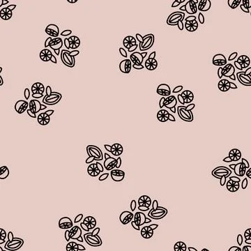 Composition lemon line seamless pattern Stockillustratie