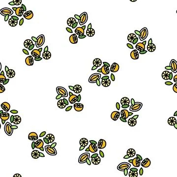 Composition lemon vector seamless pattern Stock Illustration