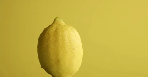 Composition of lemons, leaves and ice cubes. Covered by water drops. Fresh Stock Footage 76995659