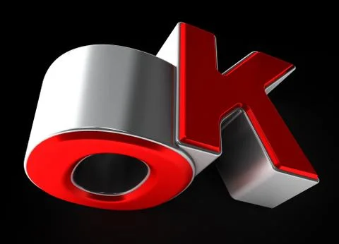 Composition of letters ok.3D illustration Stock Illustration