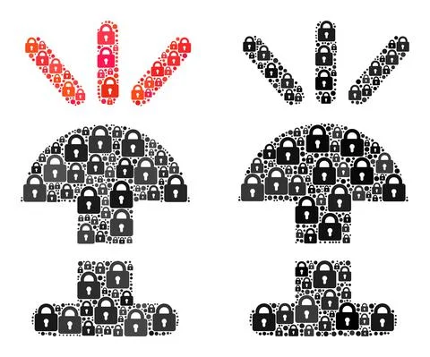 Composition of Locks for Alarm Ring Icon Stockillustratie