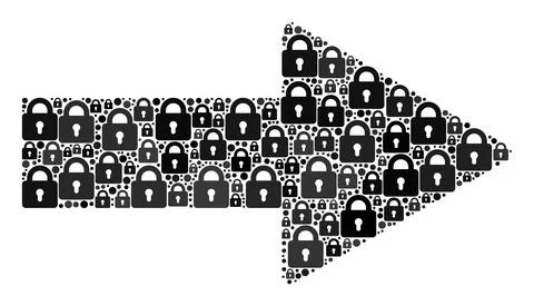 Composition of Locks for Arrow Direction Icon Illustrazione stock