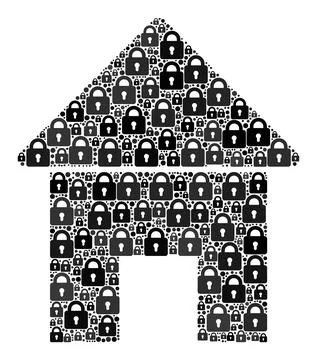 Composition of Locks for Home Icon Stock Illustration