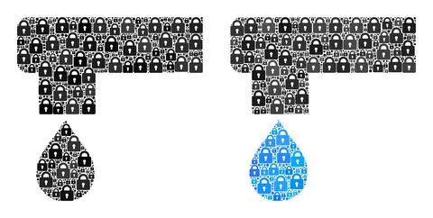 Composition of Locks for Kitchen Tap Icon 스톡 일러스트