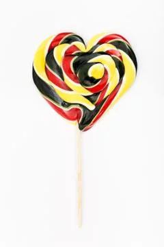 Composition of lollipops, candy pattern, top view flat lay Stock Photos