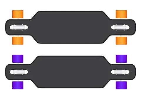 The composition of longboard Stock Illustration