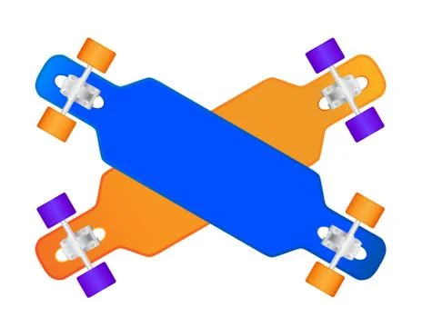 The composition of longboard Stock Illustration