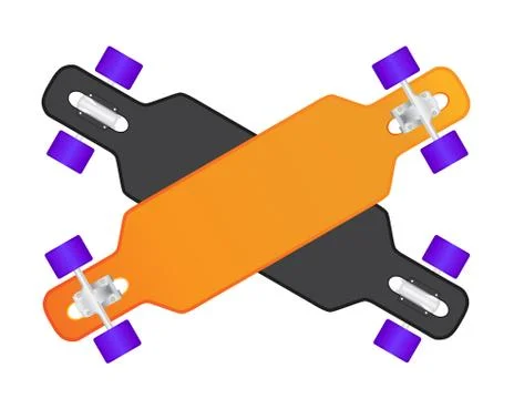 The composition of longboard Stock Illustration