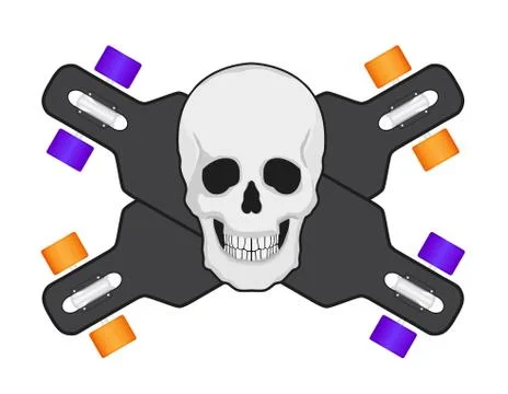 The composition of longboard Stock Illustration