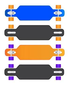 The composition of longboard Stock Illustration