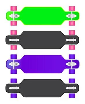 The composition of longboard Stock Illustration