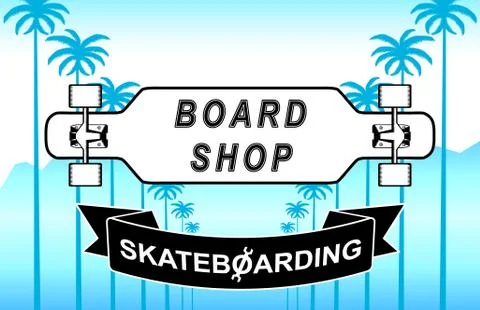 The composition of longboard Stock Illustration
