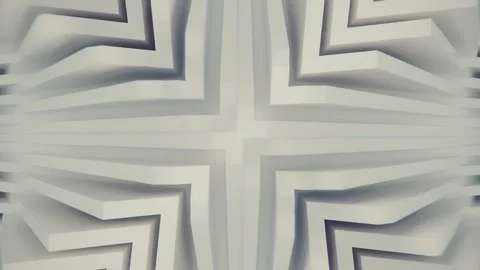 Composition with loop animation of white geometric pattern. 3d rendering 4K Stock Footage 259037240