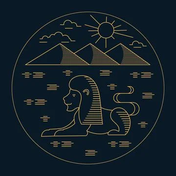 Composition with a lying lion. Postcard. Illustration. Stock Illustration