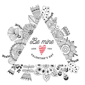 Composition made of flowers Stock Illustration