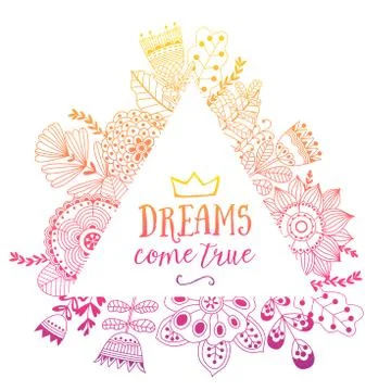 Composition made of flowers Stock Illustration