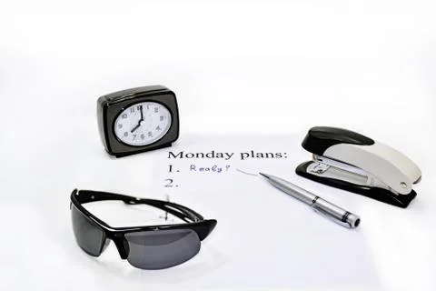 Composition of making Monday plans. Stock Photos