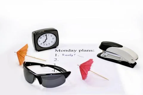 Composition of making Monday plans. Stock Photos