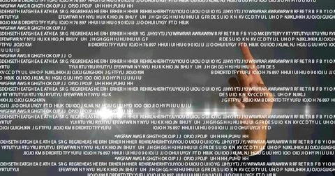 Composition of man touching screen with data processing Stock Illustration