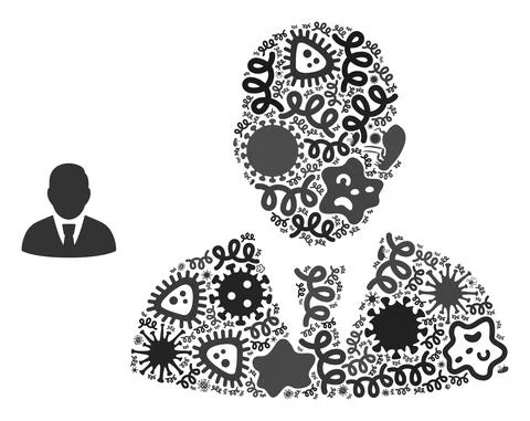 Composition Manager Icon of Flu Microbes Stock Illustration