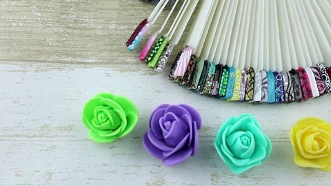 Composition with manicure and florets Stock Footage 85456548