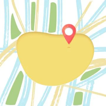 Composition with map pointer. Banner with location mark.  Vector illustration Stock Illustration