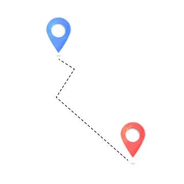 Composition with map pointers.  Location marks.  Vector illustration. Illustrazione stock