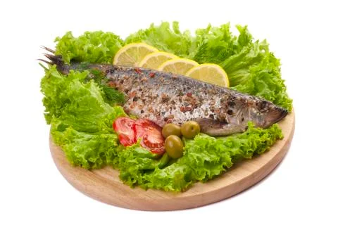 A composition with marinated herring Stock Photos