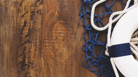 Composition marine elements with copyspace Stock Photos