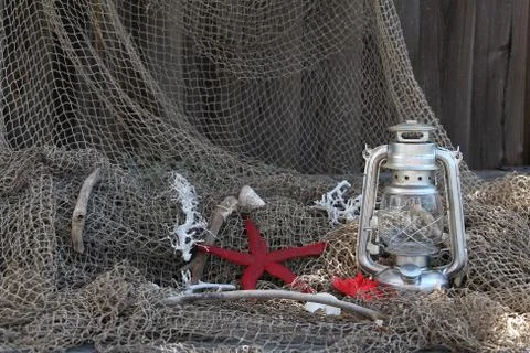 The composition on the marine theme Stock Photos