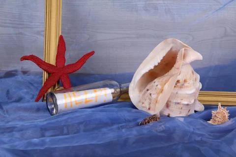 The composition on the marine theme Stock Photos